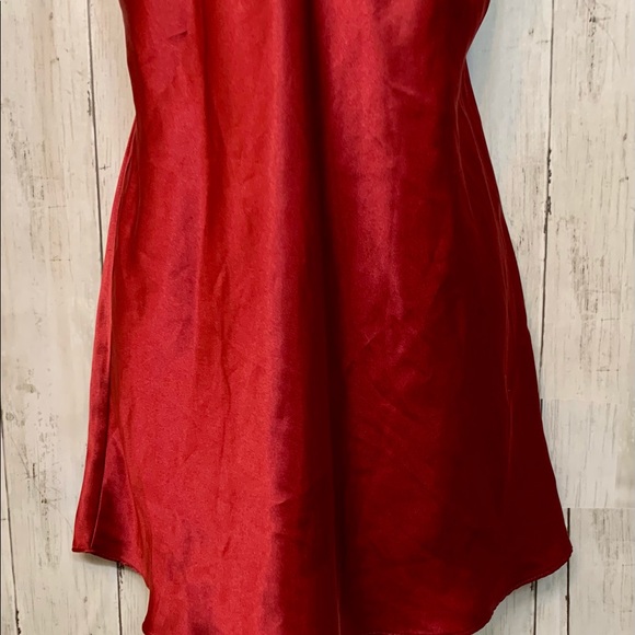 Vintage Rich Red Satin Slip Dress Nighty VS M - Picture 3 of 10